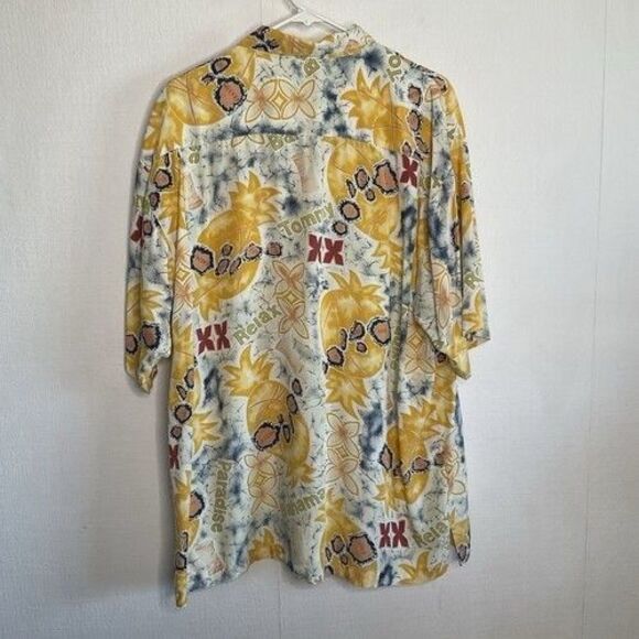 Tommy Bahama Floral Hawaiian Button Up Short Sleeve Shirt Men Size Large - Picture 7 of 9